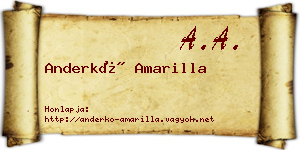 Anderkó Amarilla névjegykártya